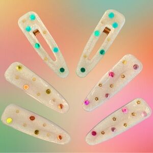 Gems & Gold Flowers Hair Clips